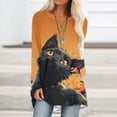 thumbnail image 2 of FDGIU 2025 Halloween Shirts Women Crewneck, Cute Ghost Pumpkin Graphic Casual Long Sleeve Tops, Loose Fit Pullover for Autumn Parties, 2 of 5