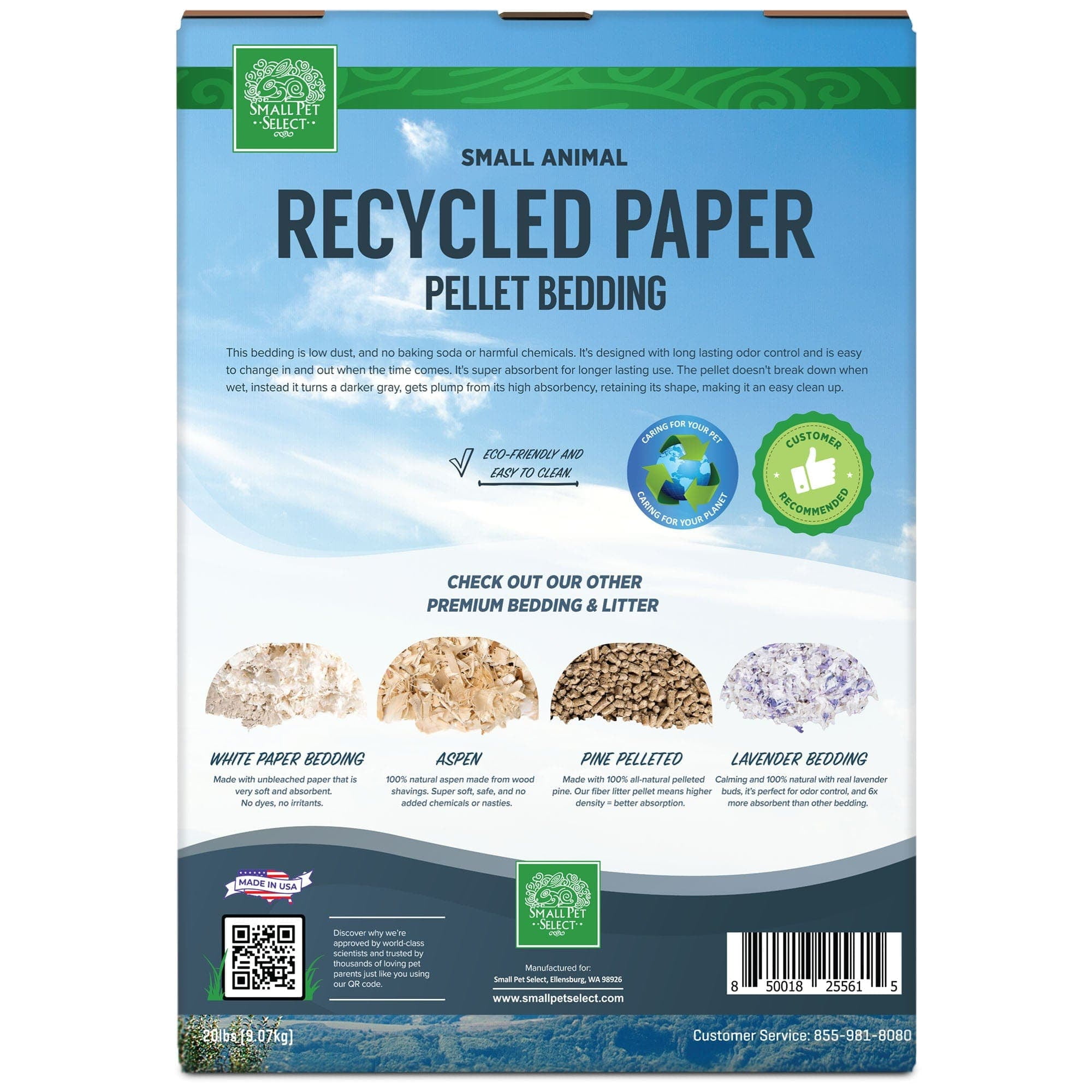Small Pet Select- Small Animal Pelleted Paper Bedding for Rabbits, Guinea Pigs, and Other Small Animals, 20lb