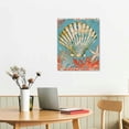 thumbnail image 2 of COMIO  Seashell Wall Art  Orange Bathroom Canvas Prints, Ocean Themed Coral Coastal Decor, Nautical Beach Pictures, Stretched and Framed Artwork for Home, Bedroom Each, 2 of 4