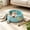 Blue-S, variant on Round Cotton Rope Woven Pet Bed Washable Scratch Resistant Sleeping Basket Decorative Nest for Small Cats Tiny Dogs 0.5-3kg Indoor Use, Blue 35x13cm