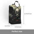 thumbnail image 3 of Picia Vintage Winged Rose Skull Laundry Basket With Handles Laundry Hamper Toys Storage Organizer Foldable Bucket Washing Bin Dirty Clothes Bag For Home Bathroom Bedroom Dorm, 3 of 6