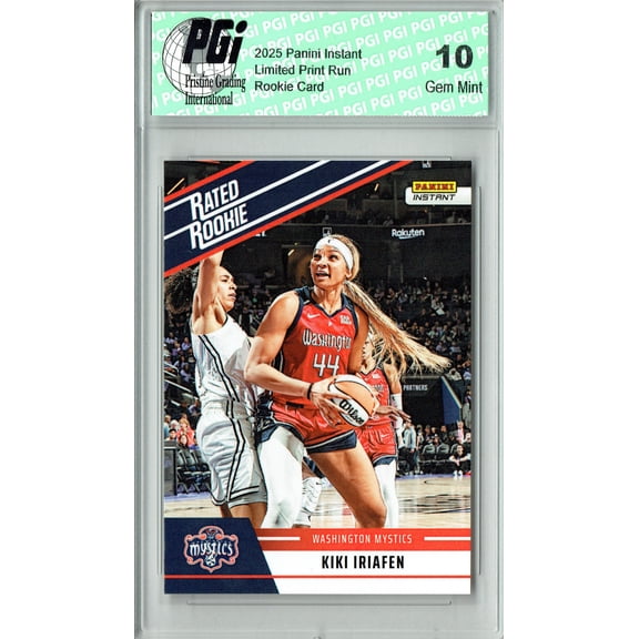 Kiki Iriafen 2025 WNBA Panini Instant #RRR3 Retro Rated Rookie Card PGI 10
