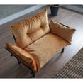 thumbnail image 2 of Sona Futon Love Seat Mustard Stylish & Compact Metal Futon Loveseat 2 Seater Convertible Sofa Helper Perfect for Small Spaces, 2 of 7