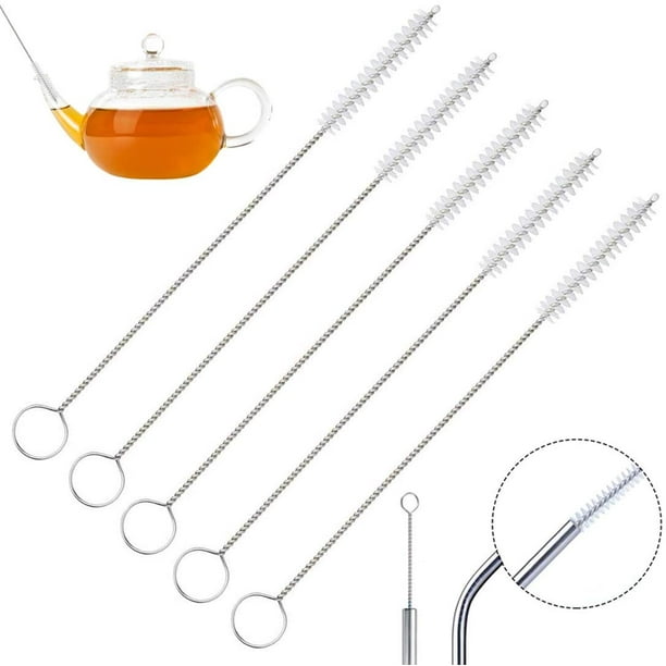 20 Brosse De Nettoyage Pour Paille Et Biberon - Acier Inoxydable Longue Et Robuste
