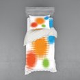 thumbnail image 1 of Ambesonne Orange Bedding Set 3 Pcs, Colorful Half Tone Circles, Twin, Red Orange and Blue, 1 of 3