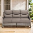 thumbnail image 2 of Jentlehouse Outdoor Patio Sofa set with Ottomans,All-Weather Wicker Rattan Patio 3-seat Couch with Thick Cushions and High Back,Outdoor Sectional Sofa Set for Lawn Balcony Garden, 2 of 9
