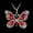 Red, variant on Vintage Multicolor Butterfly Necklace Bohemian Multicolor Enamel Butterfly Necklace Rhinestone Butterfly Pendant Necklace Chain Enamel Ethnic Costume Jewelry for Women