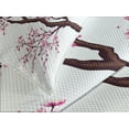 thumbnail image 4 of Ambesonne Japanese Quilted Bedspread Set 3 Pcs, Sakura Branch Blossoms, Queen Size, Pink Dark Brown, 4 of 5