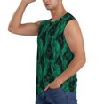 thumbnail image 3 of Pofeuu Mint Bird Feathers Print Men's Muscle T-Shirt, Sleeveless, Muscle Tank, Classic Muscle Tee Top For Men Casual Sleeveless Muscle T-Shirt Trendy Clothes-Medium, 3 of 7