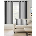 thumbnail image 2 of Ombre Black White Blackout Curtains 96 Inches Length, Simple Abstract Striped Farmhouse Window Treatment Thermal Insulated Drapes for Bedroom Living Room 2 Panels 104x96 Inches, 2 of 8