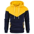 thumbnail image 1 of Yuyuzo Men Pullover Sweatshirts Long Sleeve Drawstring Hooded Sports Solid Color Patchwork Hoodies for Men, 1 of 5