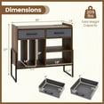 thumbnail image 3 of Costway Large Record Player Stand with Charging Station, 2 Fabric Drawers, Adjustable Shelf Rustic Brown & Gray, 3 of 10