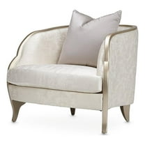 Michael Amini Malibu Crest Accent Chair - Cloud White/Chardonnay