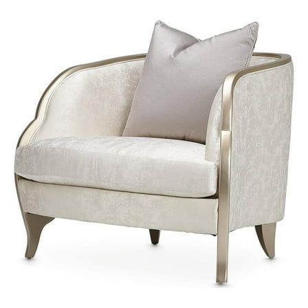 Michael Amini Malibu Crest Accent Chair - Cloud White/Chardonnay