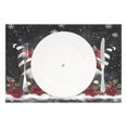 thumbnail image 2 of Ryvnso Placemats Set of 4 Gnomes Rose Flower Dining Mats Heat-Resistant Non-Slip Washable Table Mat, 2 of 8