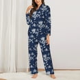 thumbnail image 2 of KLL Dragon Print Women's Long Sleeve Pajamas with Pants Sleepwear Loungewear 2 Set-Small, 2 of 7