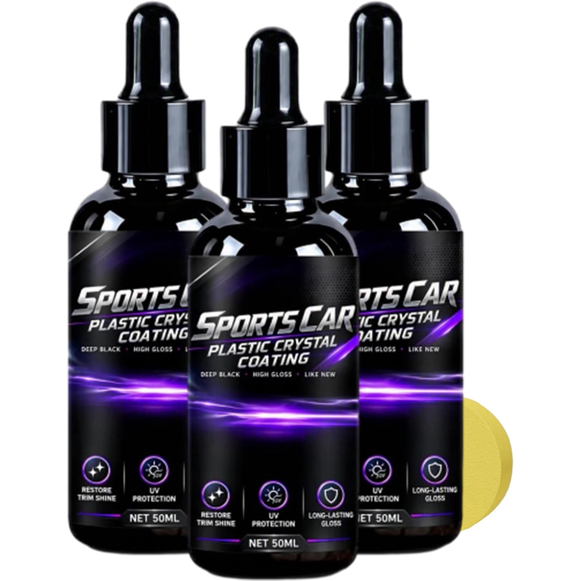 Car Plastic Restorer and Crystal Coating Agent Automotive Plastic Ceramic Coating/𝐏lastic Trim Restorer for Interior & Exterior (Black Trim Brightener) (3 pcs)