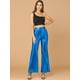 thumbnail image 3 of INSPIRE CHIC Pantalón palazzo acampanado con pierna ancha y cintura alta con brillo brillante metálico fiesta para mujer Azul XL, 3 of 6