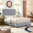 thumbnail image 2 of Pemberly Row Modern Microfiber Upholstered King Panel Bed in Shale, 2 of 9