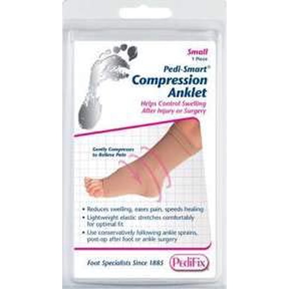 PEDIFIX Pedi-Smart Compression Foot Anklet Pain Swelling Relief Sock Beige P6020-L (Large)