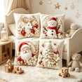 thumbnail image 4 of 2026 Christmas Indoor Home Decor 4 Pack Christmas Decorative Throw Pillow Covers Embossed Visual Holiday Cushion Slipcovers Hidden Zipper Decor Pillow Cases For Indoor Sofa Couch, 4 of 6