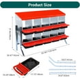thumbnail image 6 of Telyswee Chicken Nesting Box 10 Compartments Chicken Eggs Laying Box for Chicken Coop with Lid Cover with /without Legs, Roll Out Egg Tray, 6 of 7