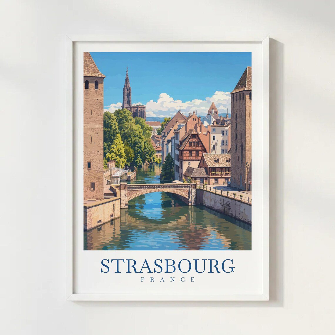 Strasbourg France Travel Wall Art Print European City Decor Unframed Paper Print