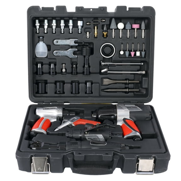 Air Tool Accessory Kit 44-Piece - Impact Wrench, Ratchet, Grinder, Hammer, Gun, Chuck, Gauge