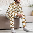 thumbnail image 7 of Fuzoiu Pizza Print Men's Long-Sleeved Pajama,Lounge Button Down Nightwear,Mens Notch Collar Pajama Set -Medium, 7 of 7