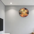 thumbnail image 5 of Hoease 12 Inch Silent Wall Clock, Cross Sunset Sea Religious Decorative Wall Clock, Battery Operated Non-Ticking Round Clock for Living Room Bedroom Christian Home Decor, 5 of 10