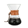 thumbnail image 1 of Steel Pour Over Coffee Maker 14oz Paperless Glass Carafe with Stainless Steel Filter Reusable Glass Coffee Pot Manual Coffee Dripper Brewer Hand Drip with Wood Sleeve, 1 of 7