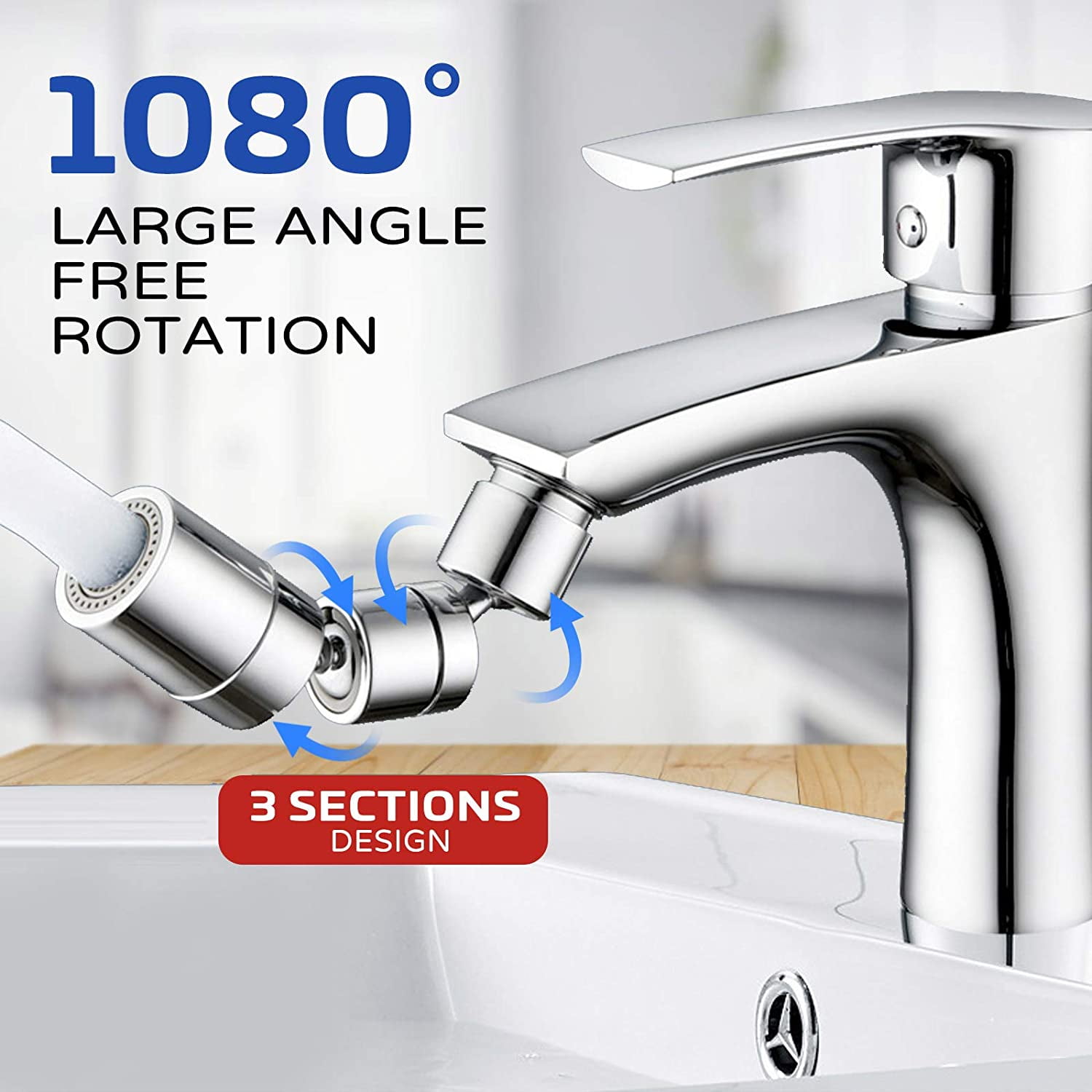 Sink Faucet Aerator,1080Degree Swivel Universal Splash Filter Faucets