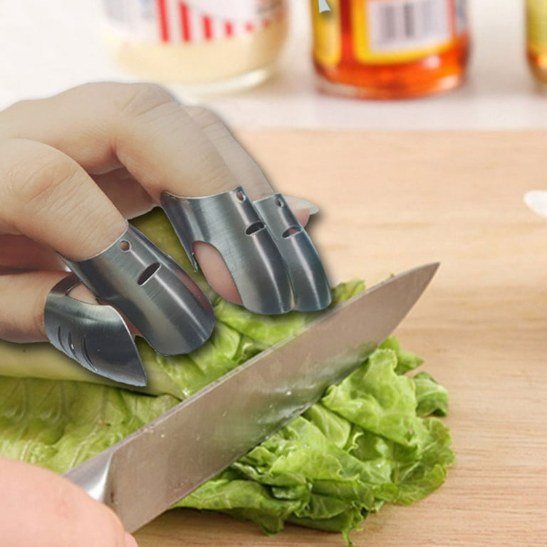9 Pieces Finger Guard for Cutting Vegetables, Stainless Steel Finger  Protector, Knife Finger Protector, Thumb Guard Peelers for Onion Holder  Slicer