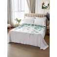 thumbnail image 2 of Eucalyptus Leaves Flat Sheets Only King Size, Soft Breathable Bed Top Sheets for Mattress, Green Botanical Summer Spring Leaves Luxury Bedding Flat Sheets for Home Hotel Bedroom Bed Protection, 2 of 9
