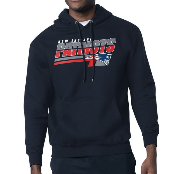 Men's Starter Navy New England Patriots Logo Push Graphic Hoodie