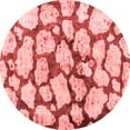 thumbnail image 1 of Ahgly Company Indoor Round Abstract Red Contemporary Area Rugs, 4' Round, 1 of 4