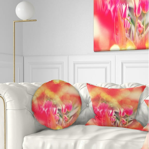Designart 12" x 20" Red Polyester Throw Pillow