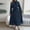 Navy, variant on QUNYINEY Solid Dresses for Women 2025 Long Sleeve Casual A-Line Dress Mock Neck Front Tie Pleated Maxi Dresses
