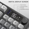 thumbnail image 2 of FREEWOLF M96 Wireless Gaming Keyboard Creamy Membrane with Rainbow Backlight,Media Knob,LCD Screen,Dual Mode-Bluetooth/2.4Ghz,Ball Shape PBT Keycap 94 Key..., 2 of 7