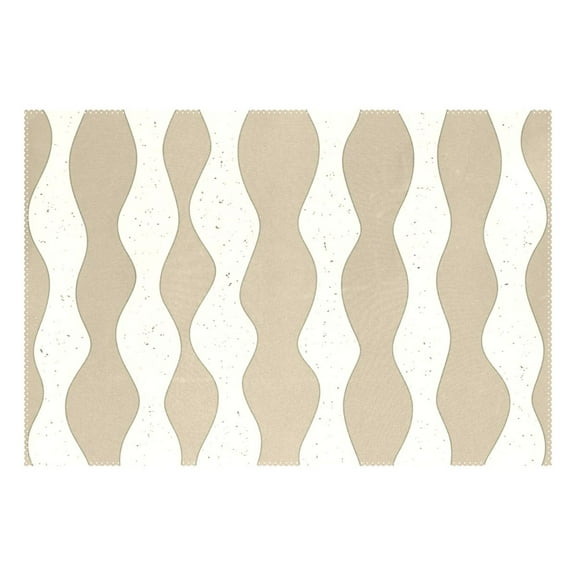 Wavy Cream Pattern 12x18in Heat-Resistant Non-Slip Place Mat, Durable and Wrinkle-Resistant