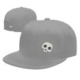 thumbnail image 4 of DouZhe Flat Brim Cap Snapback Hat, Halloween Skeleton Prints Adjustable Gray Adult Baseball Cap, 4 of 6