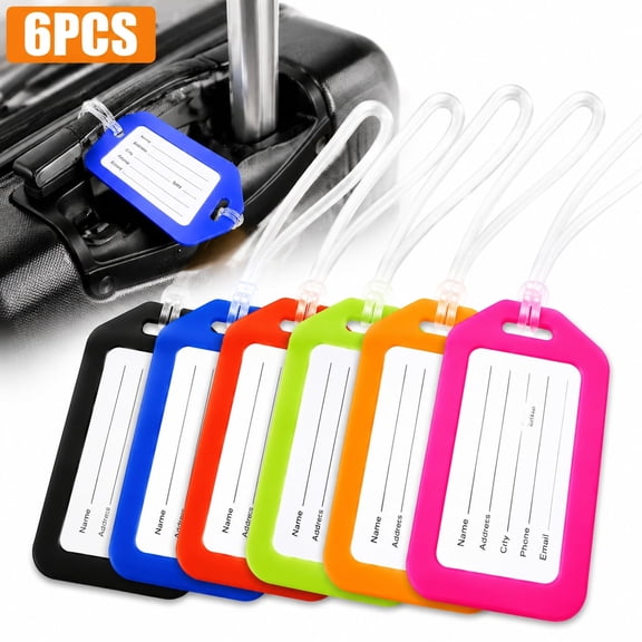 USA Luggage Tags, Bag Tag for Baggage, Suitcase Tags Bulk 6 Mixed Color