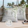 thumbnail image 3 of Watercolor Floral Outdoor Pillow Covers 16x16 Set of 2,Waterproof Patio Throw Pillowcase Protectors,Spring Flowers Leaves Botanical Wood Grain Decorative Pillow Shams Cushion Covers for Bed Couch, 3 of 8