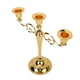 thumbnail image 3 of Candelabro de Metal de 3 brazos, candelabro exquisito Retro de alto brillo para mesas de comedor, decoración de boda, dorado, 3 of 5