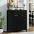 thumbnail image 3 of Laintene Sideboard Buffet Cabinet, 28" Storage Cabinet with Fluted Panel Doors and Adjustable Shelf for Living Room, Entryway, Black Cabinet with Drawer, 3 of 8