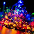 thumbnail image 3 of Luces LED de colores pequeñas con forma de flor de cerezo, luces intermitentes, cadena de luces, energía solar, ambiente de cumpleaños, diseño de patio, 3 of 3