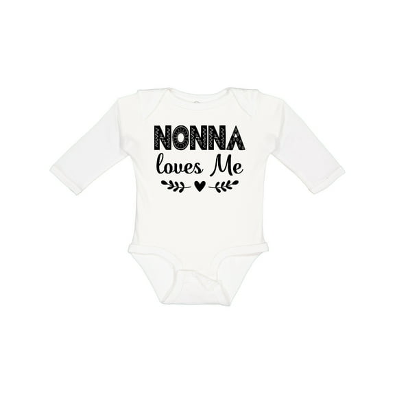 Inktastic Nonna Baby Clothes Grandchild Girls Long Sleeve Baby Bodysuit