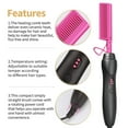thumbnail image 3 of Didasea Hot Comb Hair Straightener Heat Pressing Combs Ceramic Electric Hair Straightening Comb , Curling Iron for Natural Black Hair Holiday Gift Pink - 3 In1, 3 of 7