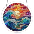 thumbnail image 2 of GNOIX Acrylic Puzzles Suncatcher Window Hanging, 7.4 Inch Sun Catcher Acrylic Puzzles, Garden Decoration for Women Men Mom Birthday Gift Home Decor (Sunrise Ocean Wave Landscape A), 2 of 8