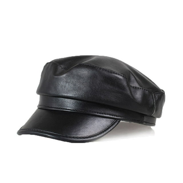Genuine Leather Men Baseball Cap Hat Men's Real Leather Adult Solid Hats Caps